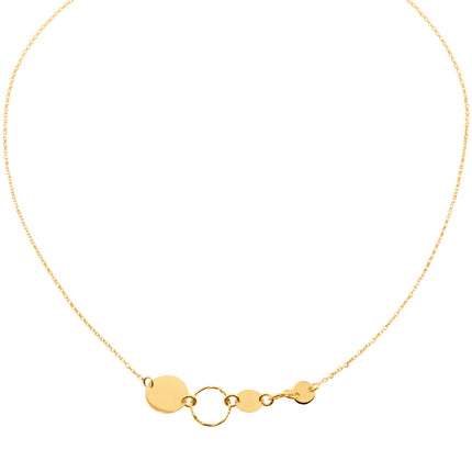 Halskette mit Ringen und Kreisen - Sterling Silber