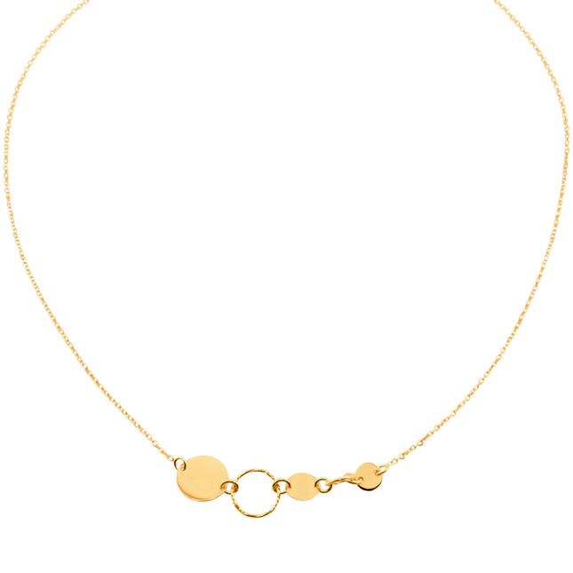 Halskette mit Ringen und Kreisen - Sterling Silber