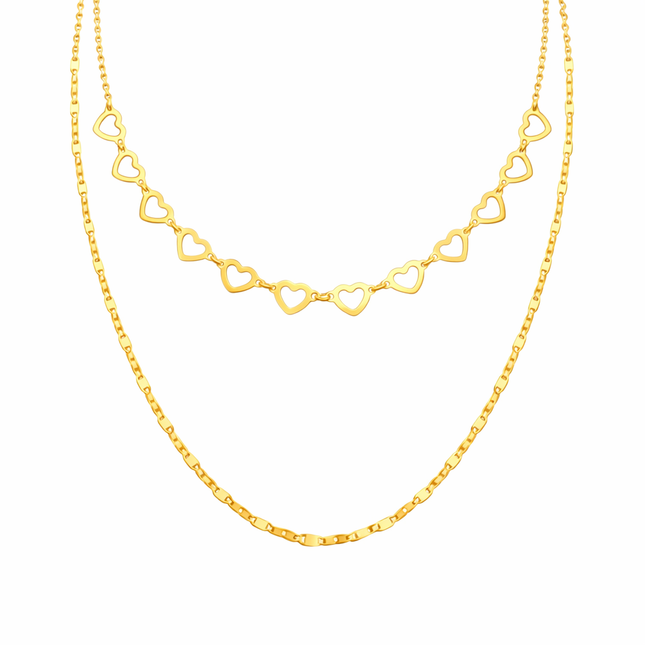 Herz Layer Kette - Sterling Silber