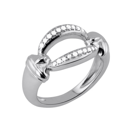 Ring mit Zirkonia-Oval - Sterling Silber