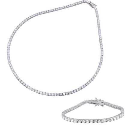 Tennis Schmuckset 3 mm - Sterling Silber