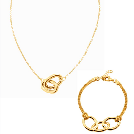 Schmuckset mit verbundenen Ovalen - Sterling Silber