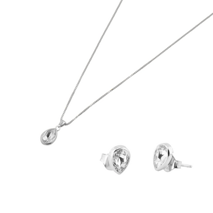 Funkelnder Tropfen Schmuckset - Sterling Silber