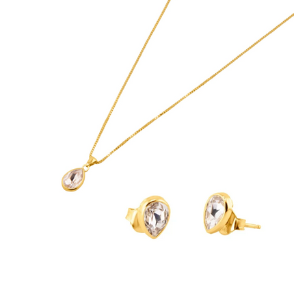 Funkelnder Tropfen Schmuckset - Sterling Silber