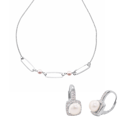 Schmuckset Strahlende Perlen - Sterling Silber