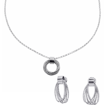 Schmuckset Verbundene Kreise - Sterling Silber