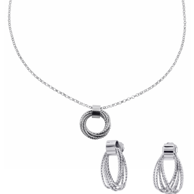 Schmuckset Verbundene Kreise - Sterling Silber