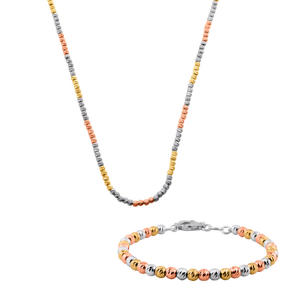 Schmuckset Drei Farben - Sterling Silber