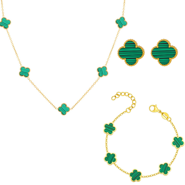 Schmuck-Set Green Clover - wasserfest