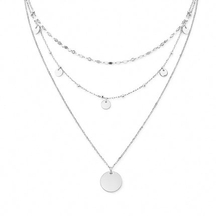 Mehrlagige Layering Halskette mit Anhänger - Sterling Silber