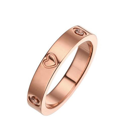Ring mit Zirkonia und Herzmotiv - wasserfest