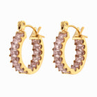 Creolen mit rosa Zirkonia - wasserfest