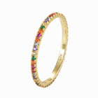 Zierlicher Ring mit bunten Zirkonia - Sterling Silber